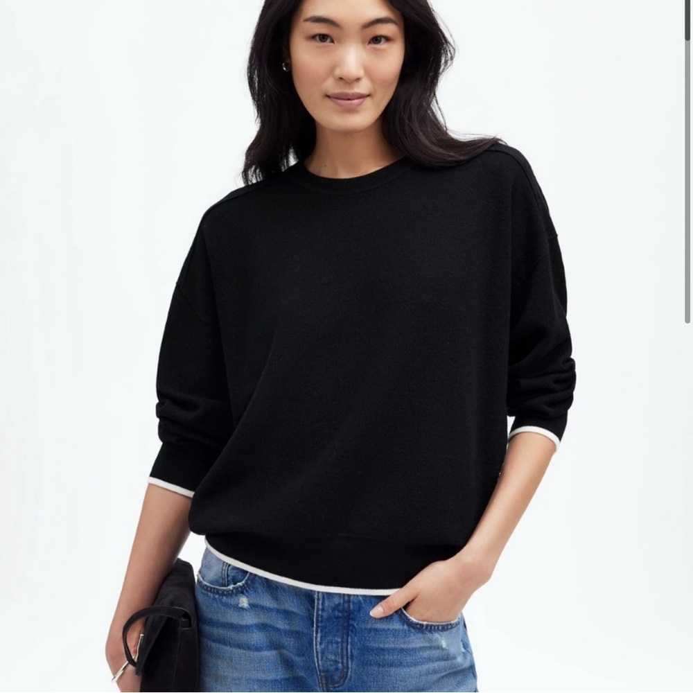 Madewell Merino Wool Pullover Sweater Classic Black Women's Sweater